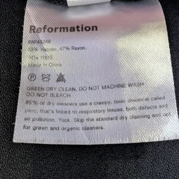 Reformation | Classic Black Crimini Midi Dress | Size 8 - Picture 10 of 11